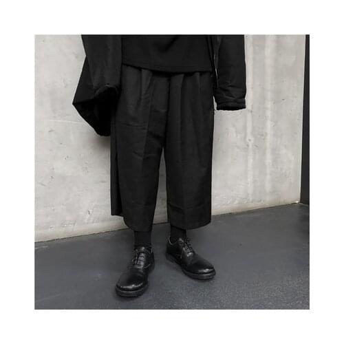 The design feeling minority dark department loose casual trousers baggy trousers wide leg trousers male and female summer nine c