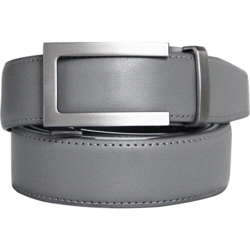Famous Brand Belt Men Top Quality Genuine Luxury Leather Belts for Men Strap Male Metal Automatic Buckle 3.0cm Gray Belt
