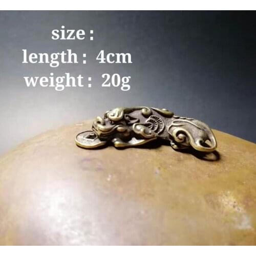 Chinese pure brass god beast small crafts statue