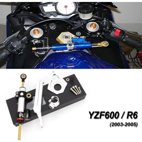 Motorcycles Steering Stabilize Damper Bracket Mount Kit For YAMAHA YZF600 YZF R6 2003 2004 2005