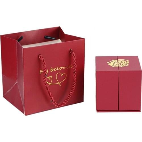 HOT SALES！！！Wedding Anniversary Alloy Rose Lifting Jewelry Gift Storage Box Girlfriend Gift