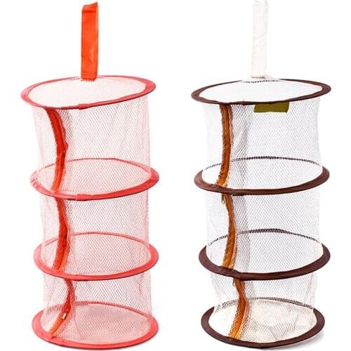 Zipper Bra Drying Basket 3-layer Hanging Net Mesh Storage Bag Cage Clothes Organizer