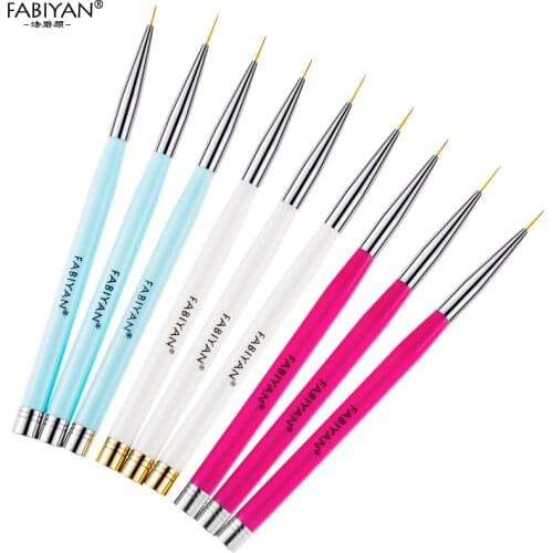 7/9/11mm Nail Art Liner Painting Pen Acrylic UV Gel Brushes 3D Tips DIY Drawing Kit Flower Design Manicure Tools 3psc/set