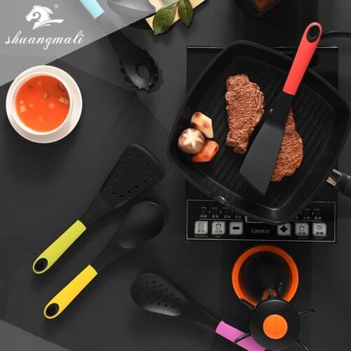 6PCS Non stick Kitchenware Set Food Grade Nylon Cooking Utensils Kitchen Tool Spatula Ladle Pasta Scoop Shovel Cookware