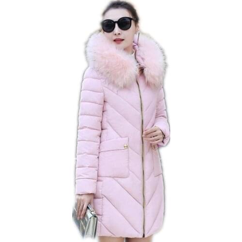 New Winter Women Jackets 2018 Hooded Fur Collar Winter Coat Medium-Long Female Warm Thicken Parkas Loose Winter Coats Mujer Q913
