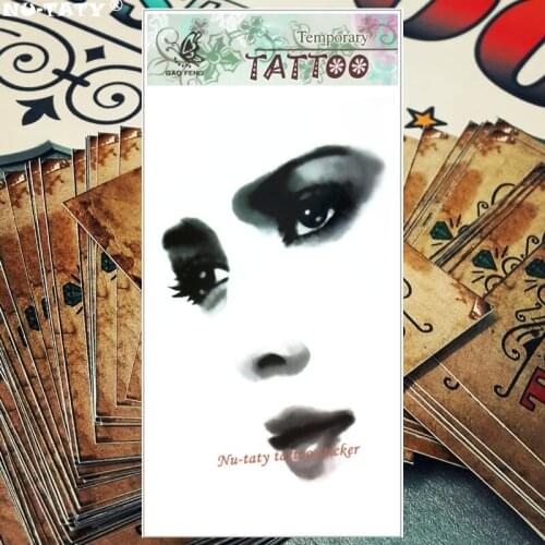 Nu-TATY Female face Temporary Tattoo Body Art Flash Tattoo Stickers 17*10cm Waterproof Fake Tatoo Car Styling Sticker