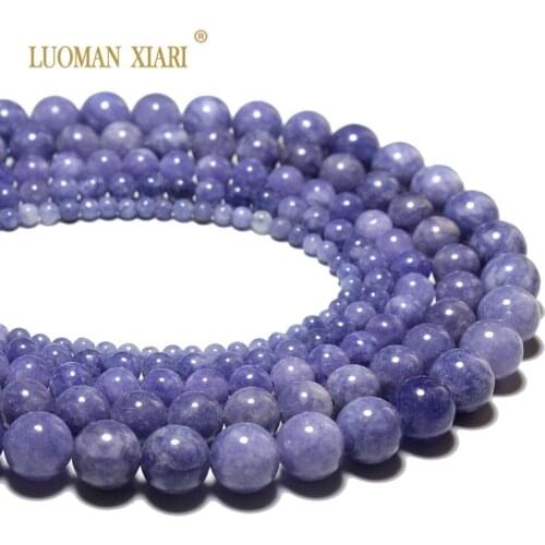 Wholesale Natural Stone Beads Round Angelite Loose Beads For Jewelry Making Diy Bracelet Necklace 4 6 8 10 12mm Strand 15"
