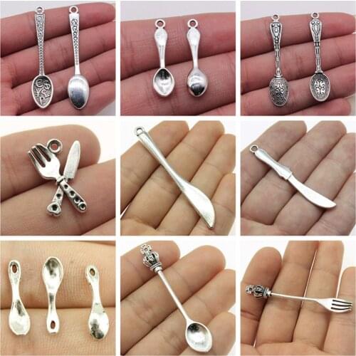 Wholesale Jewelry Lots Cutlery Charms Fashion Jewelry Female Jewelry Men Jewelry Fashion Hot Sale Crats Accessories 15 Pieces
