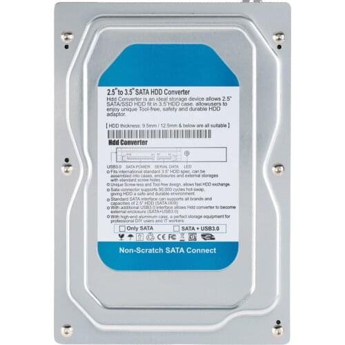 Single Bay 2.5" to 3.5" Inch SATA Converter Adapter USB 3.0 External Hard Drive Enclosure Internal HDD & SSD Tray Caddy