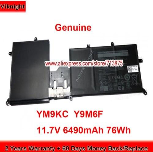 Genuine YM9KC Battery Y9M6F for Dell Alienware M15 ALW15M-D4725B ALW15M-D4728W M15 R2 P87F M17 R2 P41E 11.7V 6490mAh 76Wh