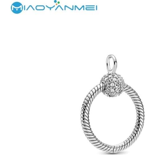 925 Sterling Silver Beads 2020 Autumn New 2.5MM O-shaped Zircon Buckle Pendant Fit Original Pandora Necklace Women DIY Charm