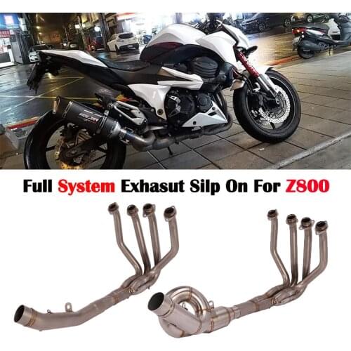 Full Exhaust Escape System Slip On For Kawasaki Z800 Motorcycle Modified Full Middle Link Pipe