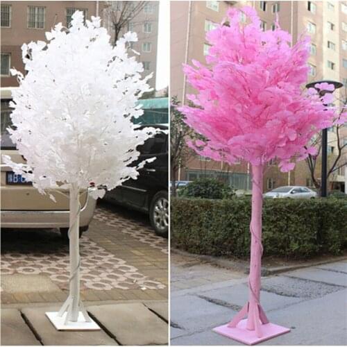4PCS/Lot Wedding Props White Ginkgo Road Cited Columns Holiday Wish Tree Party Welcome Area Decoration Supplies