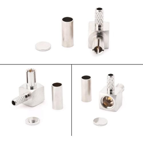 TS9 Male Plug RF Connector Right Angle 90 Degree Crimp Coaxial Adapter For RG174 RG316 LMR100 Cable -hol