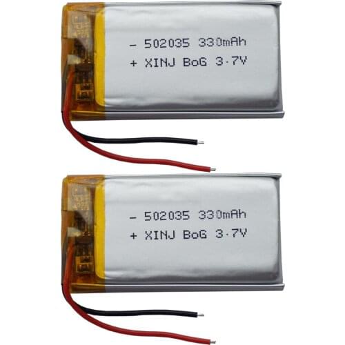 XINJ 3.7V 330mAh Polymer Rechargeable Li Lithium Battery Lipo 502035 For GPS Sat Nav Car Camera DVC DVR Driving Recorder DIY