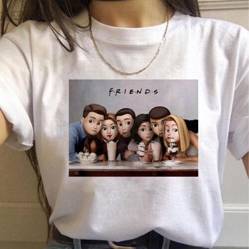 Female T-shirt Friends TV Show Harajuku T-shirt Ullzang Cartoon Print Casual 90s Graphic T-shirt Best Friends Top Tee Female
