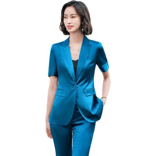 High Quality Fabric Formal Women Business Suits Pantsuits with Pants and Jackets Coat Ladies Office Blazers Trousers Set