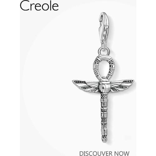 Charm Pendant Cross of Life Ankh with Scarab ,2018 Fashion Jewelry Authentic 925 Sterling Silver Gift For Women Men Fit Bracelet