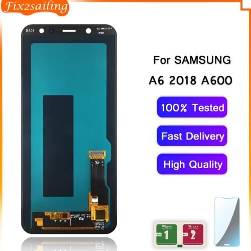 LCD Display For Samsung Galaxy A6 2018 A600F A600FN AMOLED Touch Screen Digitizer Assembly LCD Replacement For Samsung A6 A600