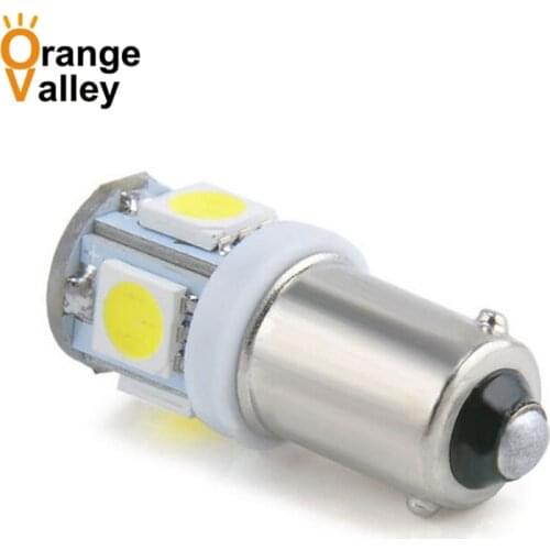 100pcs BA9S 5 SMD LED 5smd 5led Car Indicator Light Interior Bulbs Wedge Lamp BA9S 5SMD 5050 3chips 12V White Color