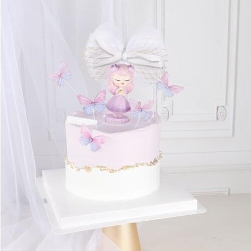 1PC/6PCS Happy Birthday Cake Toppers Cake Decoration Handmade Butterfly Cake Topper For Wedding Birthday Party Baby Shower