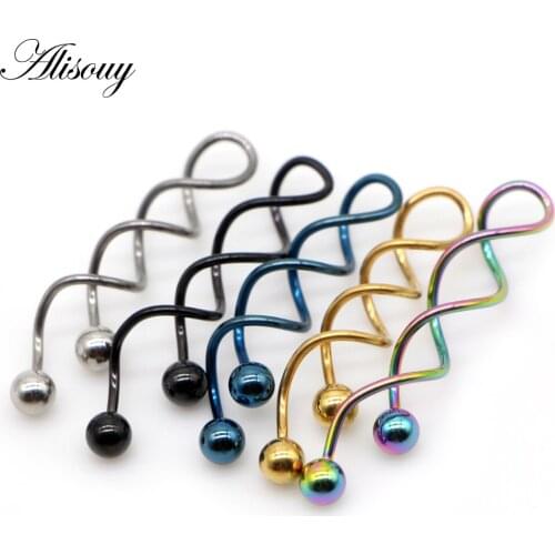 Alisouy 2PCS New Fashion Sexy Piercing Navel ear plug piercing Body Jewelry Steel Belly Button Rings for Women Girls