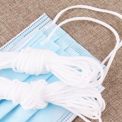 200 pcs White Cotton Elastic Cord,2.5mm Round Elastic Cord band,elastic thread Stretch Elastic Rope Trim,DIY Making-50CM