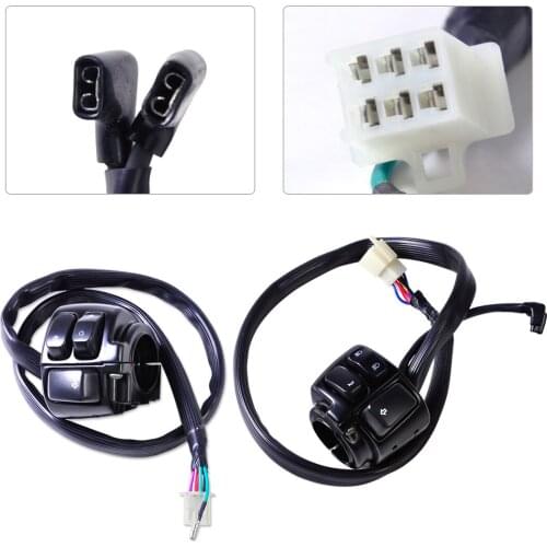 2x Motorcycle 1" Handlebar Ignition Kill Horn Hi/Lo Beam + Turn Signal Switch Wiring Harness for Harley Davidson Softail