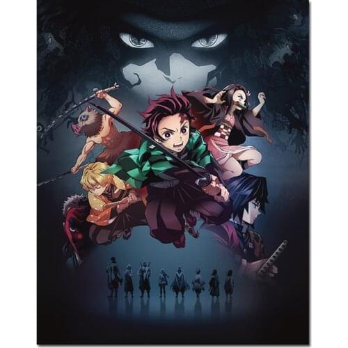 5D Diamond Painting Japanese Anime Demon Killer HD Kimetsu Diamond Embroidery Cross Stitch Kit Mosaic Home Decoration Art Gift