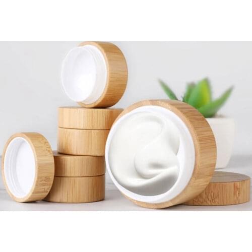 Bamboo Wood Bottle Round Empty Face Cream Lip Balm Jar Container Skin Care Cosmetic Refillable Bottle 5g 10g 15g 20g 30g 50g