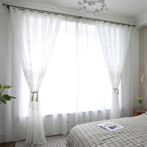 [Free Custom] GYV1065-3 Embriodery 1PC Sheer Voile Tulle Curtains "Customise" Living Room Kitchen Bedroom Home Decorative Window