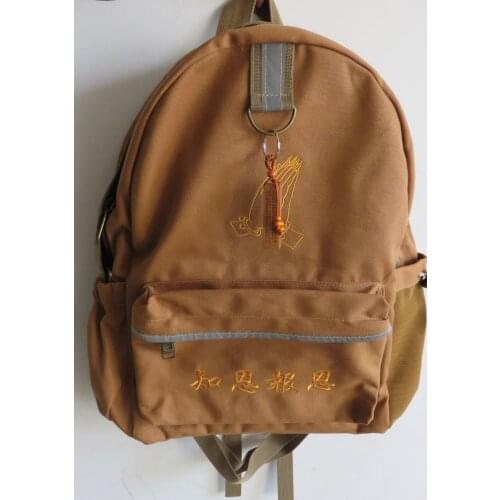 Buddhist shaolin Monks embroidery lay meditation Buddhism bag zen bags monk package backpack