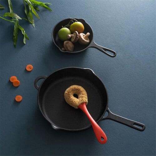 Household Cleaning Brush Palm Brush Stains Rust Remover Kitchen Dishes Brush Scrubber Pot Pan Wash Clean Brush Can Hanging On