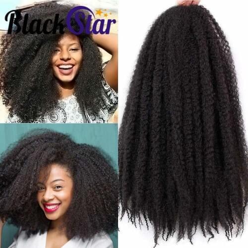 Black Star Hair Marley Hair for Twists Afro Kinky Twist Crochet Hair 18Inch Ombre Synthetic Kanekalon Braiding Hair Extensions