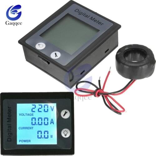 AC 80-260V 100A AC LCD Digital Ammeter Voltmeter Power Energy Volt Voltage Current Meter Gauge with STN LCD Backlight 110V 220V