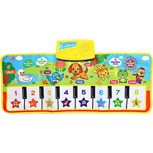 OCDAY 71X28cm Baby English Musical Piano Music Carpet Baby Kids Play Mat Blanket Educational Electronic Baby Toys Gift