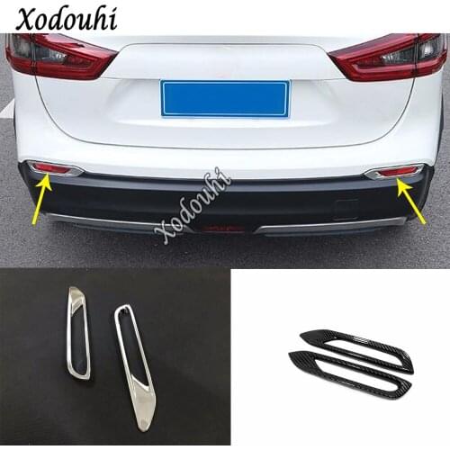 For Nissan Qashqai 2019 2020 2021 Car Body ABS Chrome Cover Trim Back Tail Rear Fog Light Lamp Frame Stick ABS
