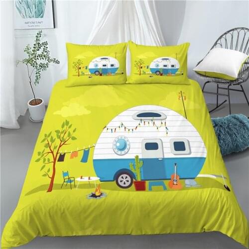 Home Living Luxury 3D Camping Print 2/3Pcs Comfortable Duvet Cover PillowCase Bedding Sets Queen and King AU/EU/US Size