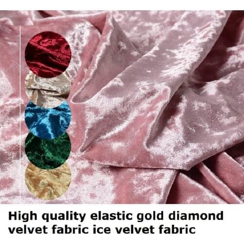 High quality elastic gold diamond velvet fabric ice velvet fabric