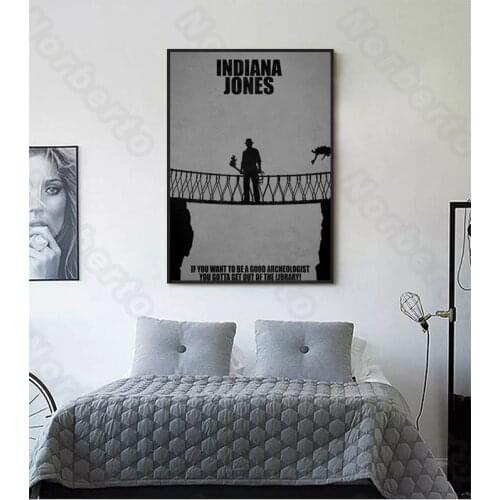 Modern Style Canvas Painting Wall Poster Movie Indiana Jones Art Poster a Man Standing On a Bridge for Home Rooms Wall Decoratio