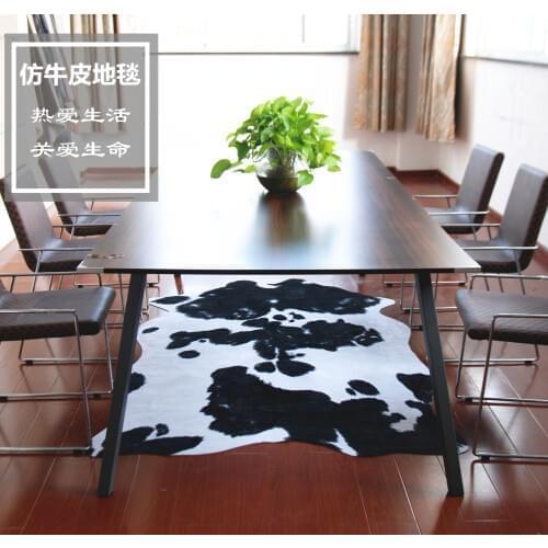 Faux cow fur Carpet Imitation Animal Skins Natural Shape Rugs Big Size Living Room Decoration Non-slip Mats