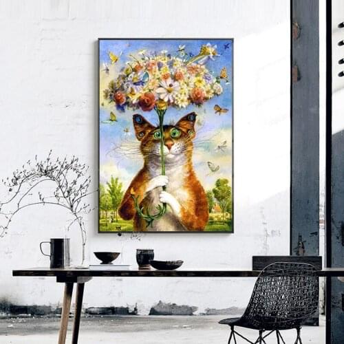 Cross Stitch Embroidery Kits 14CT Cat Animal Cotton thread Painting DIY Needlework DMC New Year Home Decor VS-0