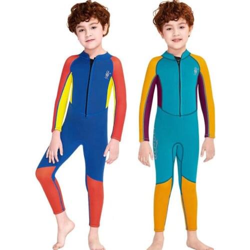2021 Newest Neoprene Suit 2.5mm Front Zip Keep Warm for Swim Surf Dive Scuba Dive Snorkeling Boys Kids Wetsuit Long One-piece