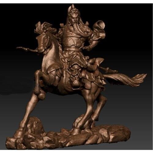 New arrival 3d model house stl relief for cnc machine in STL file format Kwan Kung ride on a horse