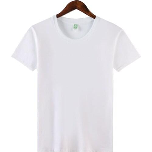 Pure color cotton men and women T-shirt loose with short sleeves