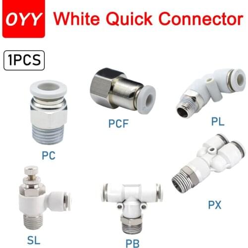 PC/PCF/PL/SL/PB/PX High Quality White Type Air Hose Rapidities Pipe Quick Release Pneumatic Fitting 1/4 1/8 3/8 1/2