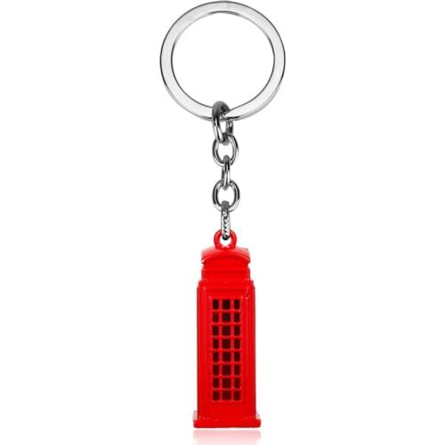 Ritish London Red Telephone Booth keychain Phone Booth Small Model Metal Key chain Export UK Souvenirs for girl boy gift