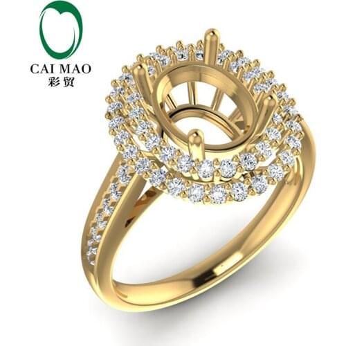 Semi Mount Ring 14kt Yellow Gold 7x9mm Oval Diamond Engagement Setting For Anniverary