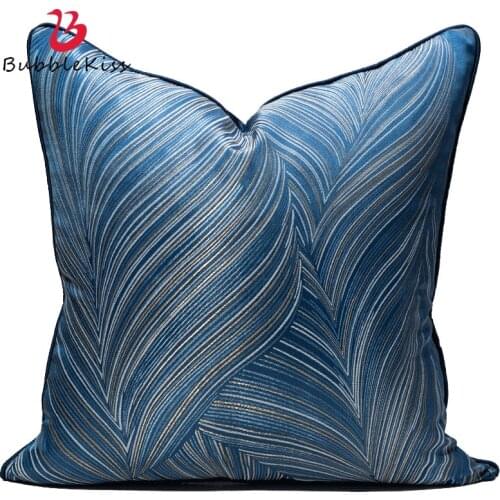 Bubble Kiss Luxury Blue Cushion Cover 45x45cm Home Sofa Decorative Square Pillowcase Embroidered Throw Pillow Cover For Bedroom
