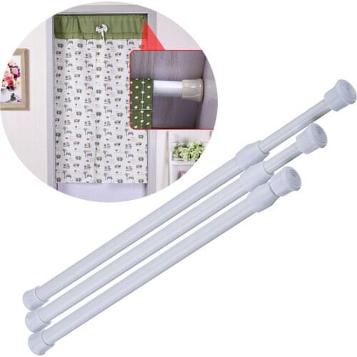 Adjustable Curtain Rod Metal Spring Loaded Bathroom Bar Shower Extendable Telescopic Poles Rail Hanger Rods HR